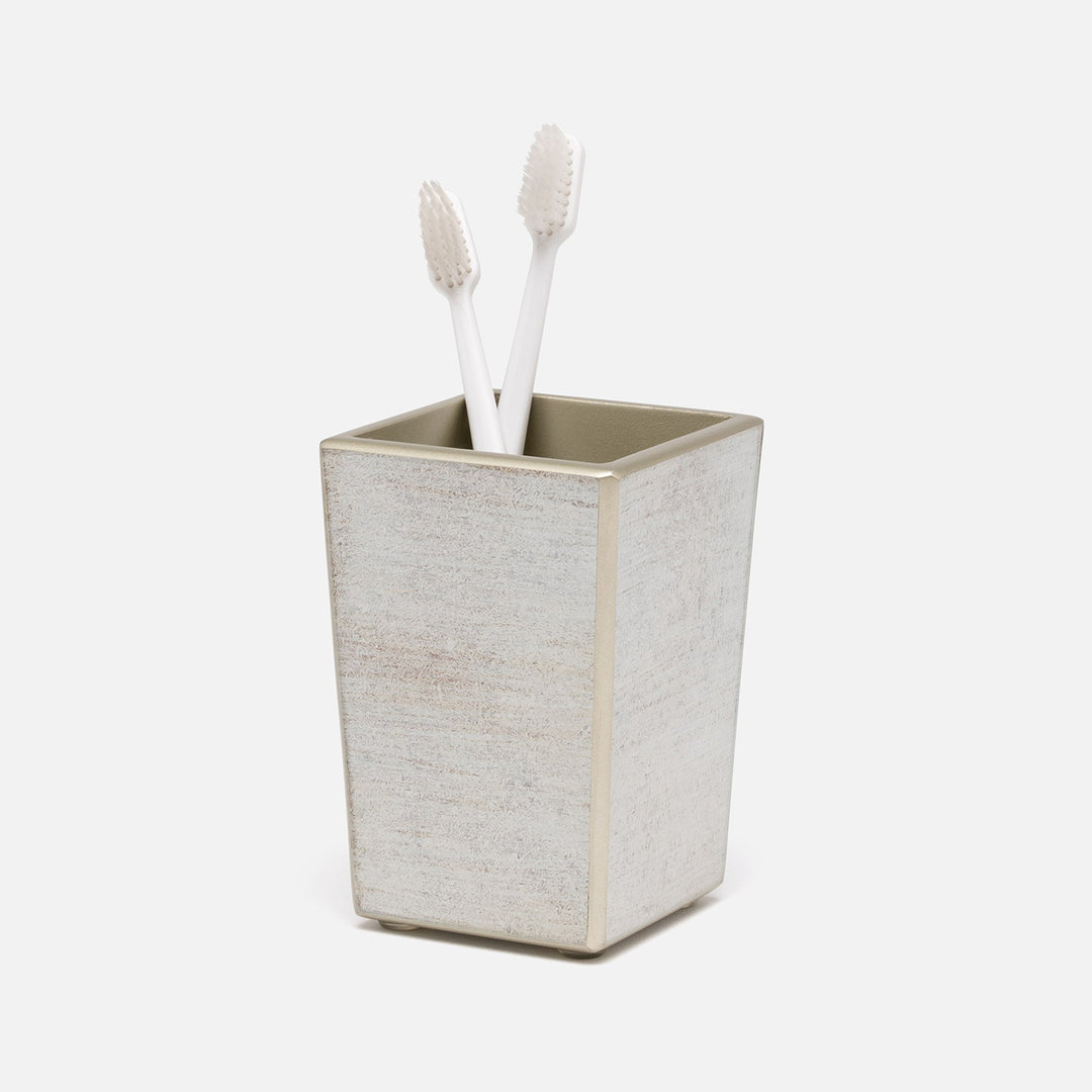 Nora, Metallic Frost, Brush Holder, Square Tapered, Painted Glass