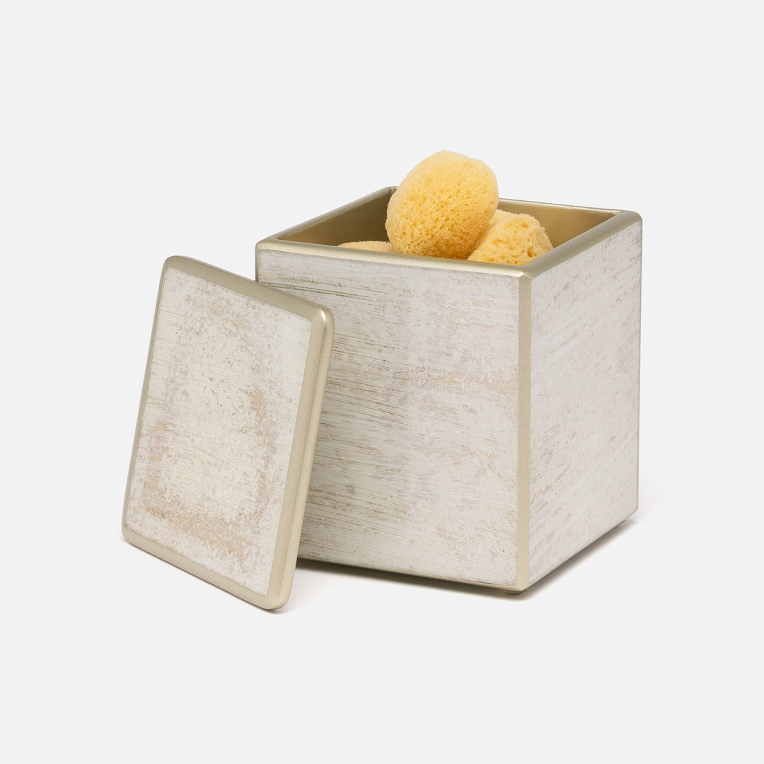 Nora, Metallic Frost, Canister, Square Straight, Painted Glass