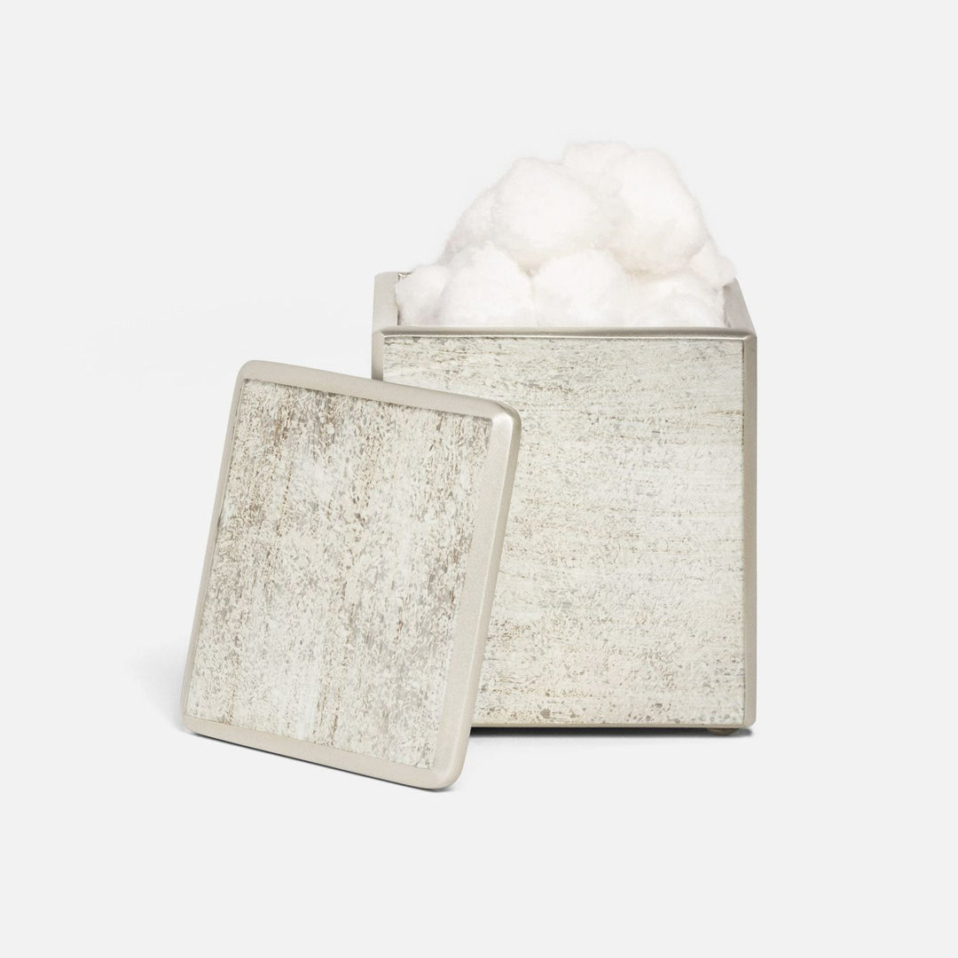 Nora, Metallic Frost, Canister, Square Straight, Painted Glass