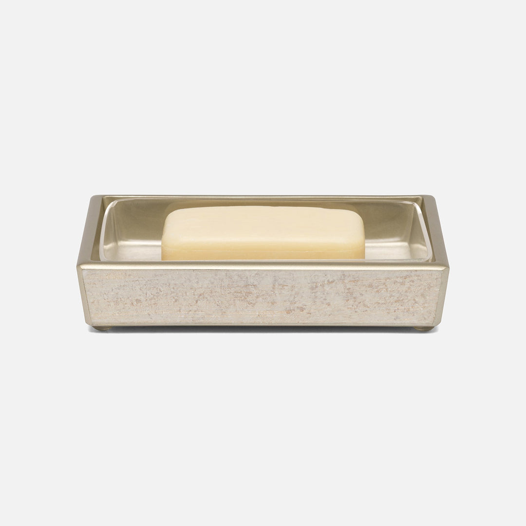 Nora, Metallic Frost, Soap Dish, Rectangular Straight, Painted Glass