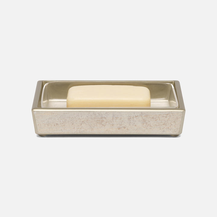 Nora, Metallic Frost, Soap Dish, Rectangular Straight, Painted Glass