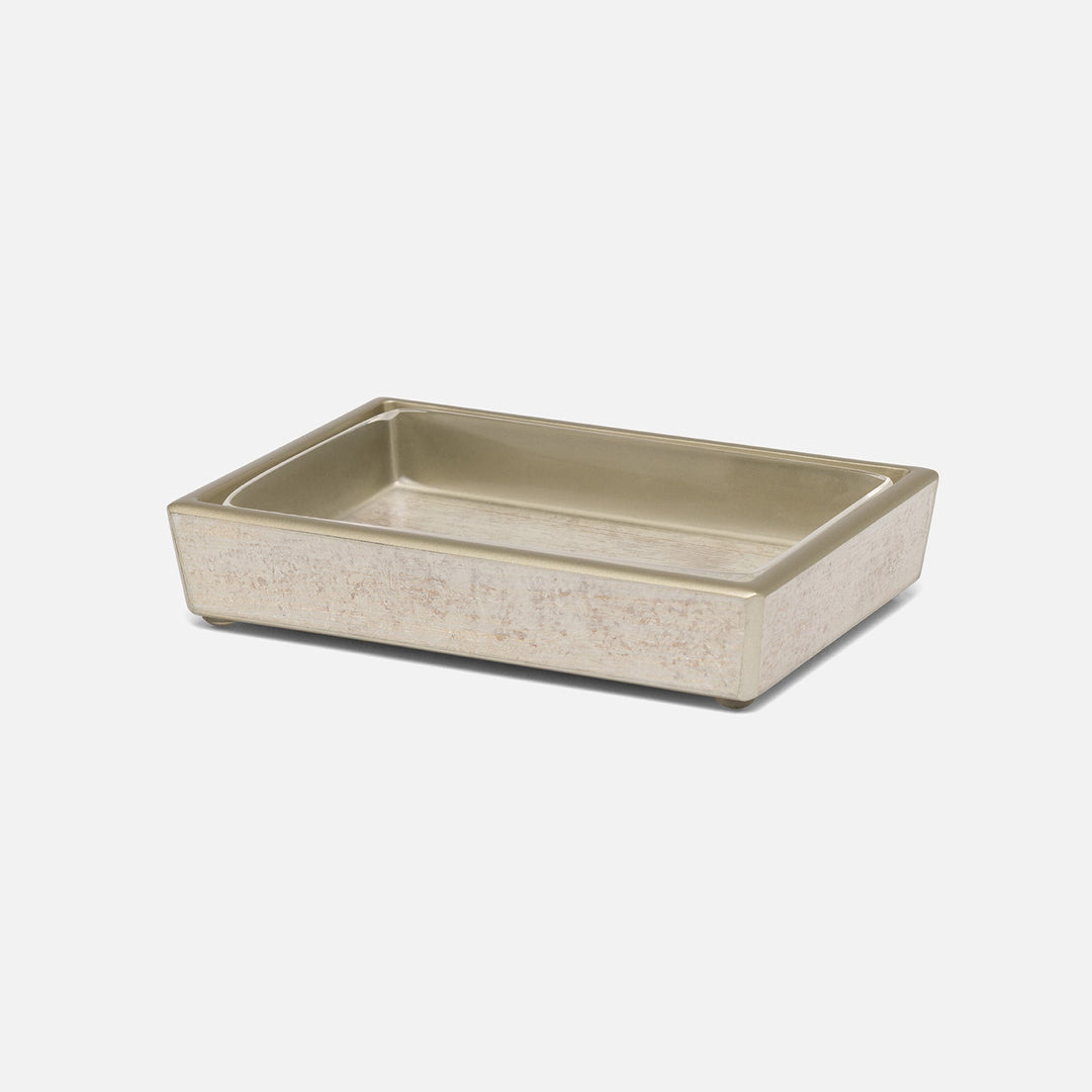 Nora, Metallic Frost, Soap Dish, Rectangular Straight, Painted Glass
