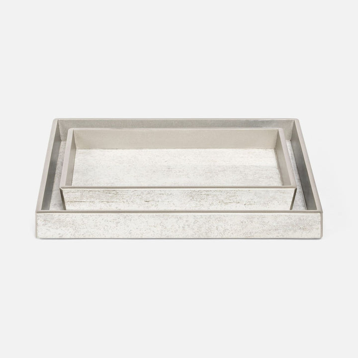 Nora, Metallic Frost, Tray, Rectangular Straight, Large, Painted Glass