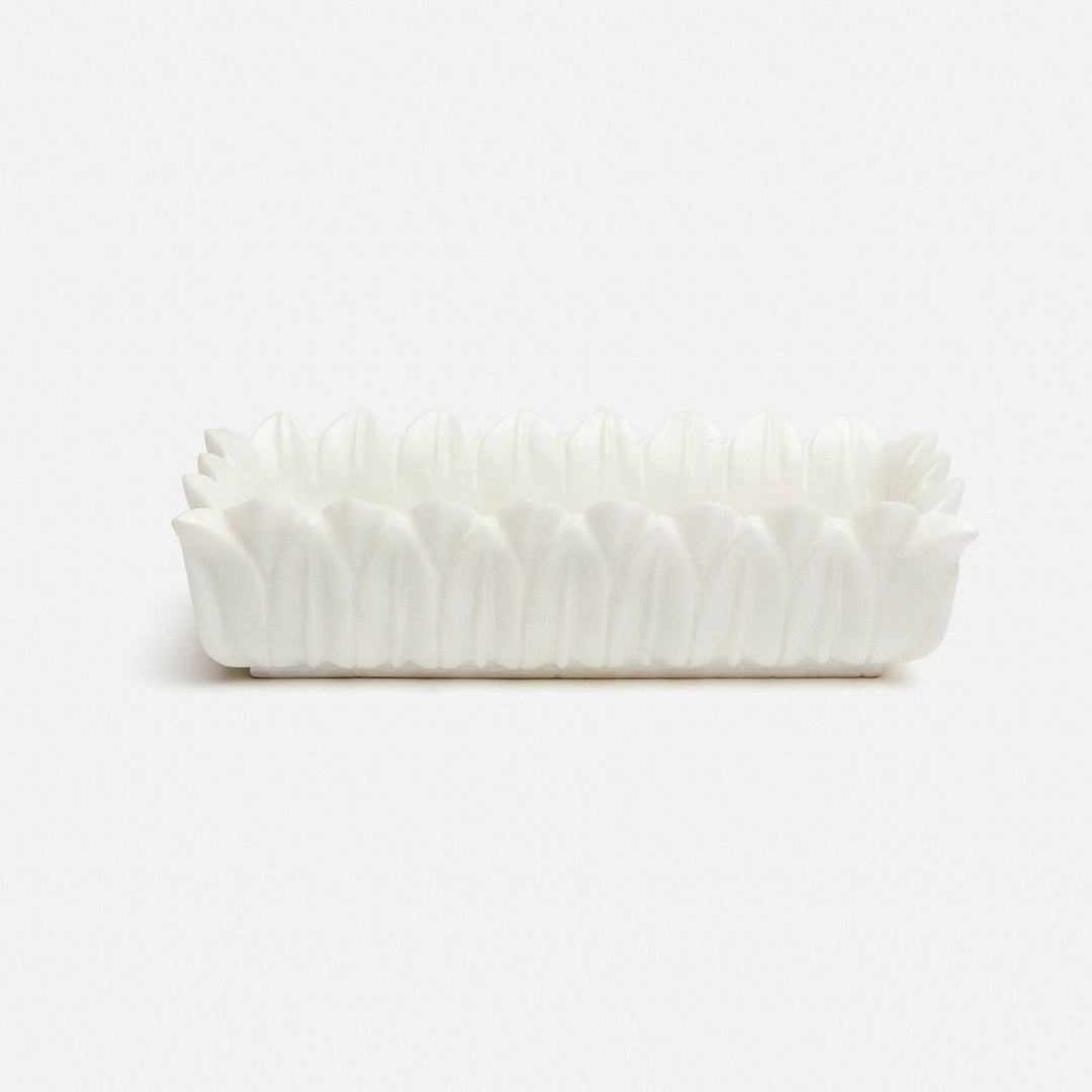 Palani, White, Tray, Small, Rectangular, Marble