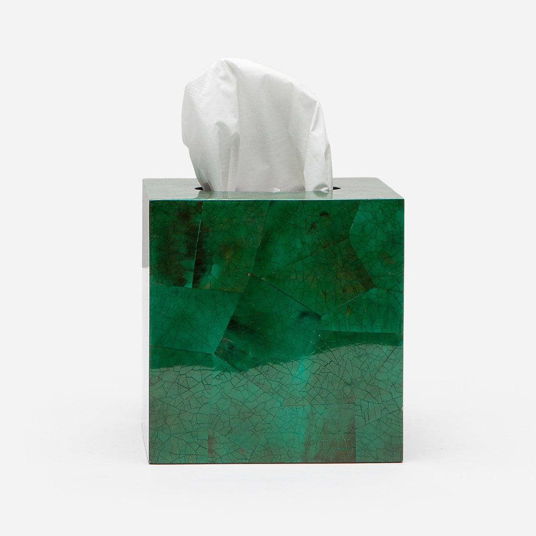 Palm Beach, Emerald, Tissue Box, Square Straight, Shell