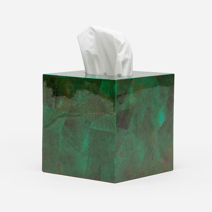 Palm Beach, Emerald, Tissue Box, Square Straight, Shell