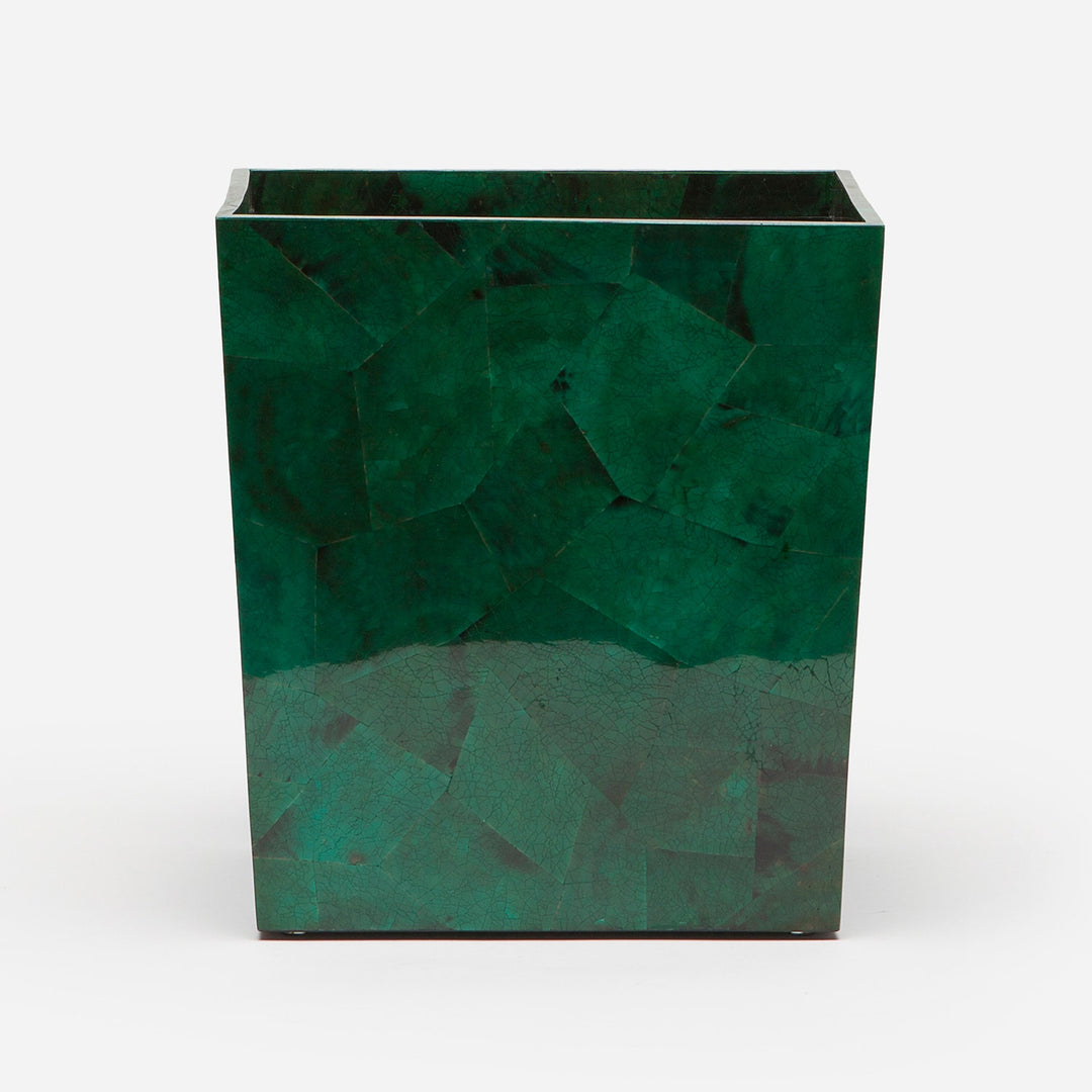 Palm Beach, Emerald, Wastebasket, Rectangular Tapered, Shell