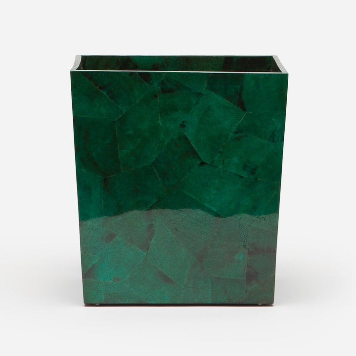 Palm Beach, Emerald, Wastebasket, Rectangular Tapered, Shell