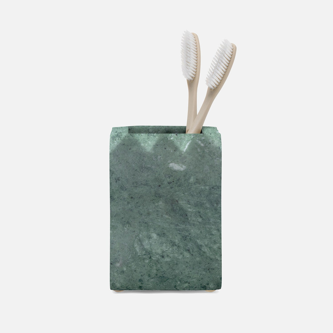 Proviso, Dark Jade, Brush Holder, Square Straight, Fluted Marble