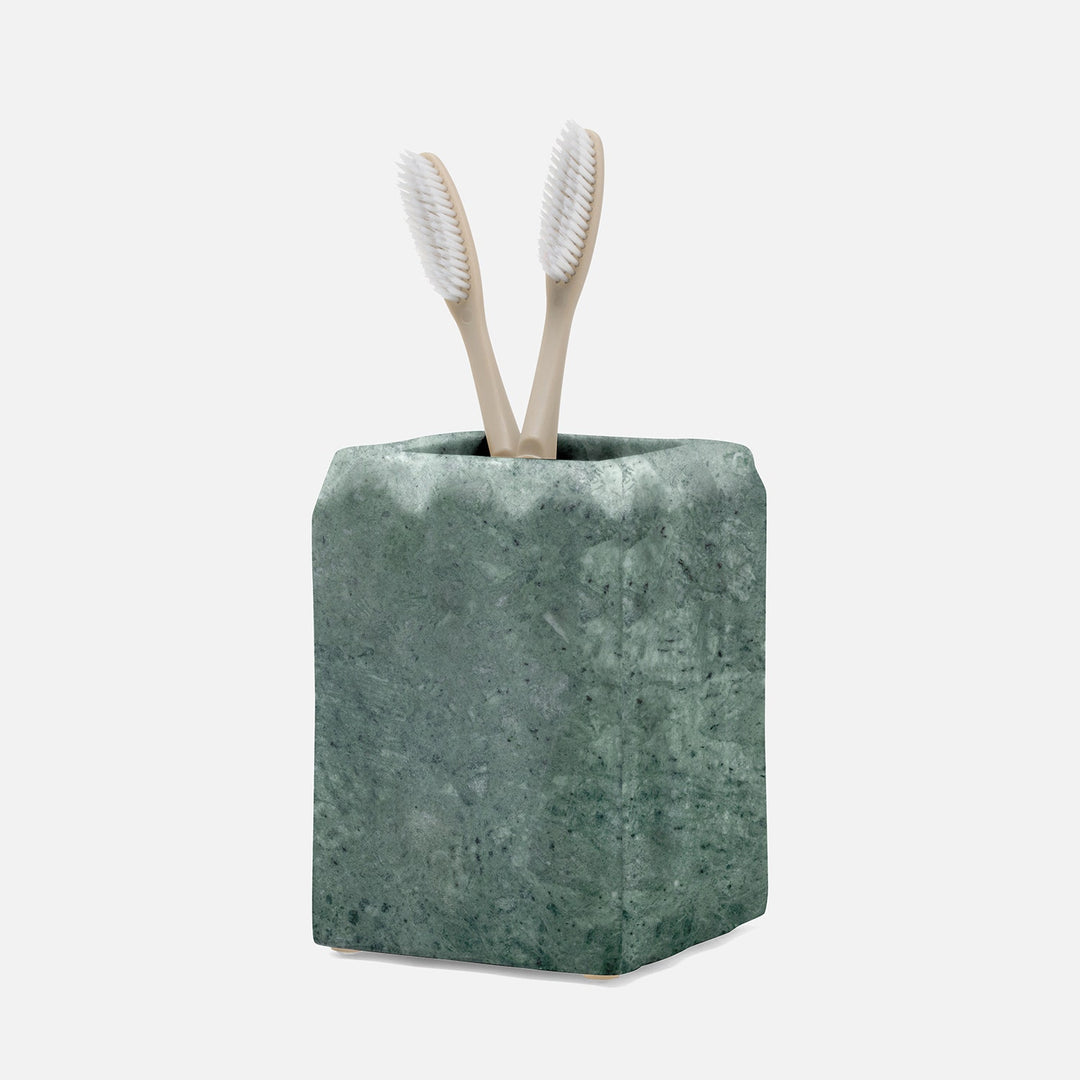 Proviso, Dark Jade, Brush Holder, Square Straight, Fluted Marble