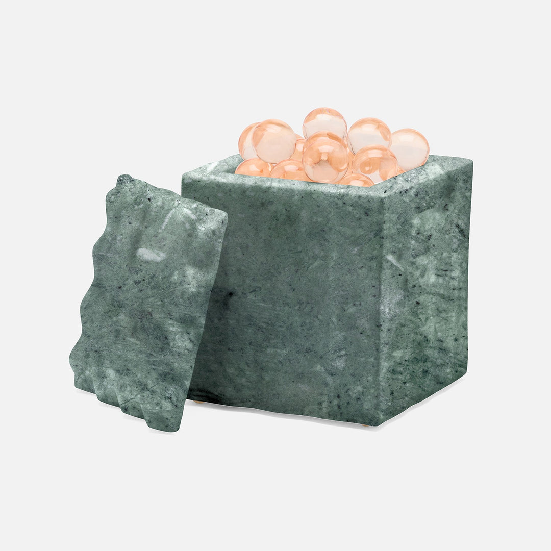 Proviso, Dark Jade, Canister, Square Straight, Large, Fluted Marble