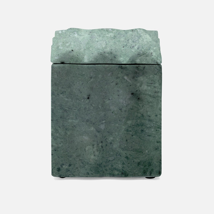 Proviso, Dark Jade, Canister, Square Straight, Small, Fluted Marble