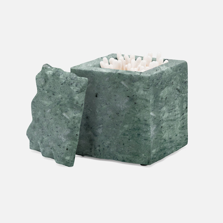 Proviso, Dark Jade, Canister, Square Straight, Small, Fluted Marble