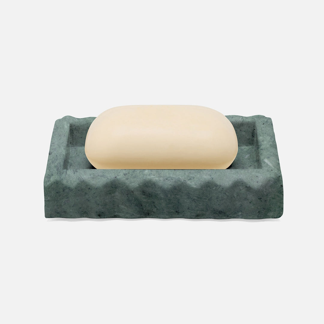 Proviso, Dark Jade, Soap Dish, Rectangular Straight, Fluted Marble