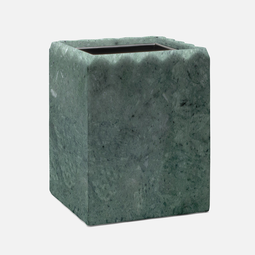 Proviso, Dark Jade, Wastebasket, Square Straight, Fluted Marble
