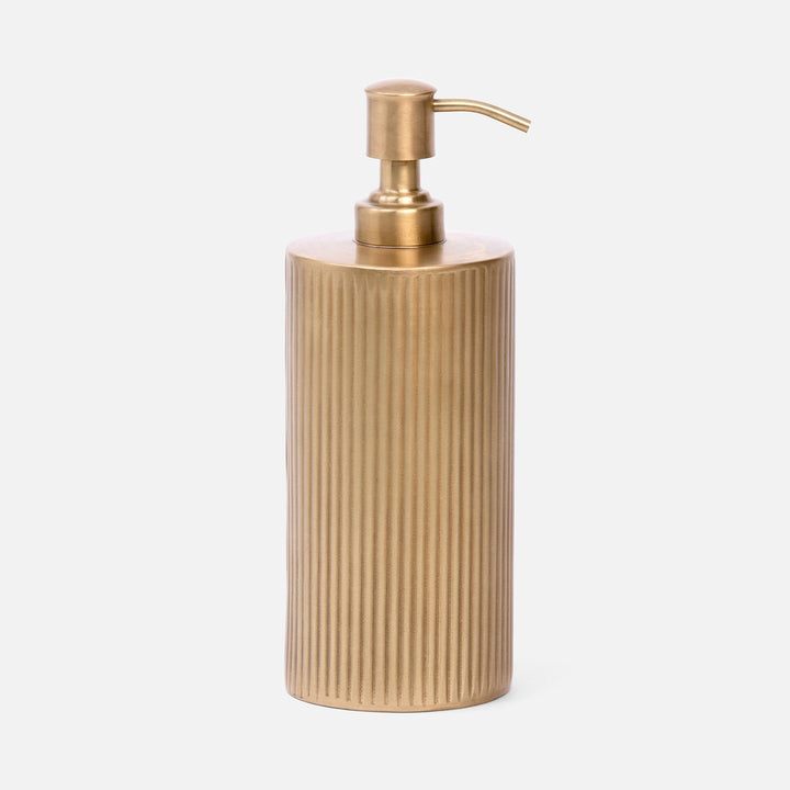 Redon, Antique Brass, Soap Pump, Xl, Ribbed Metal