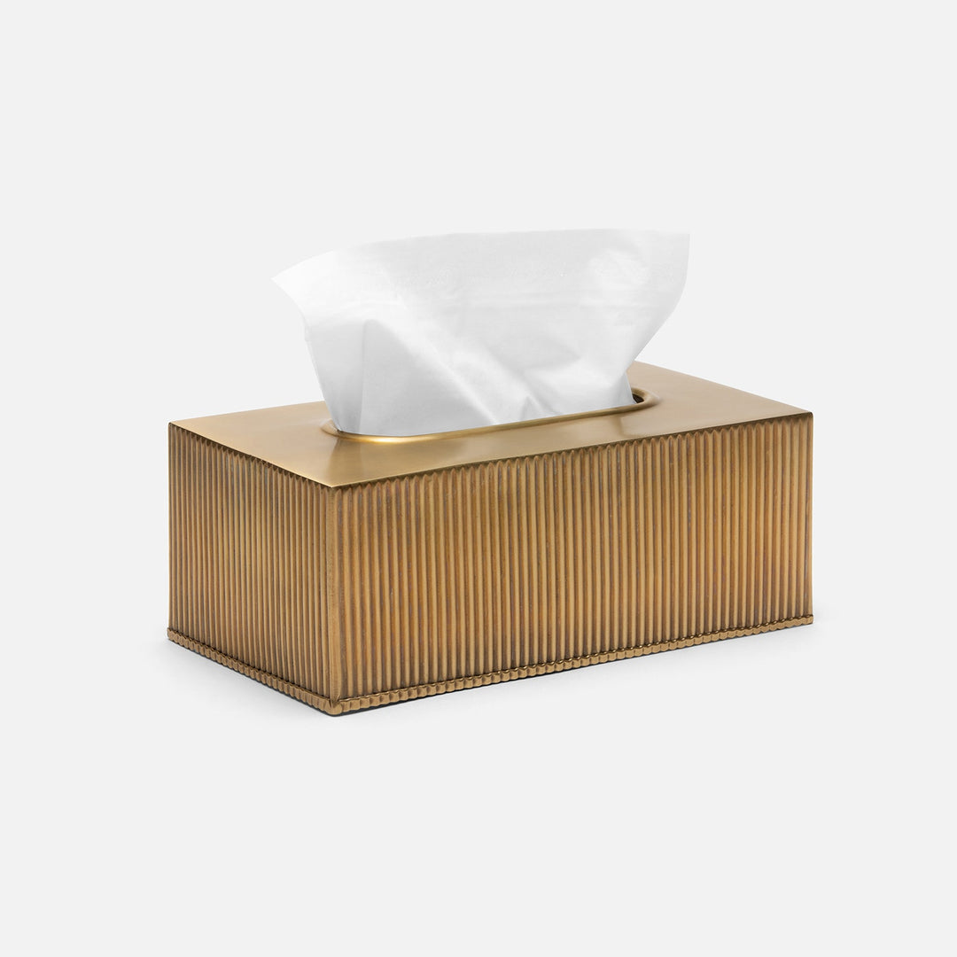 Redon, Antique Brass, Tissue Box, Rs, Ribbed Metal