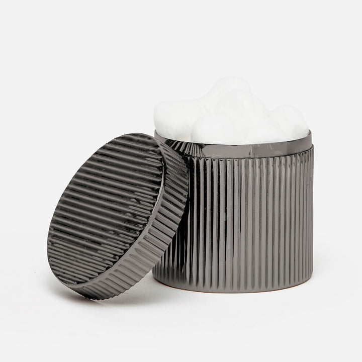 Redon, Black Nickel, Canister, Large, Round, Ribbed Metal