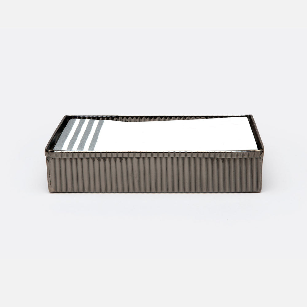 Redon, Black Nickel, Hand Towel Tray, Ribbed Metal, M/2
