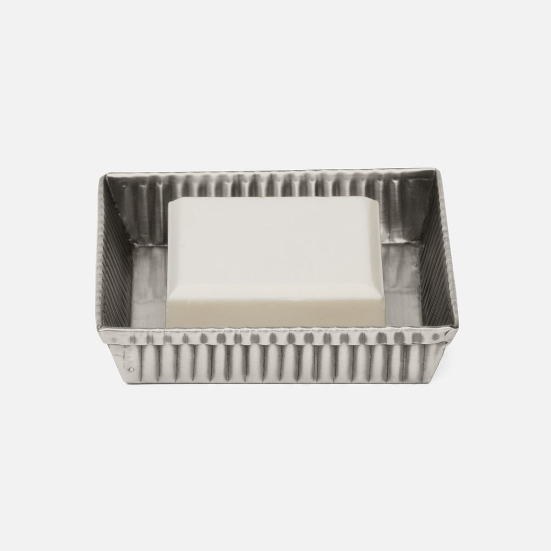 Redon, Black Nickel, Soap Dish, Square, Ribbed Metal