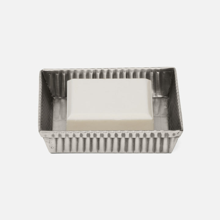 Redon, Black Nickel, Soap Dish, Square, Ribbed Metal