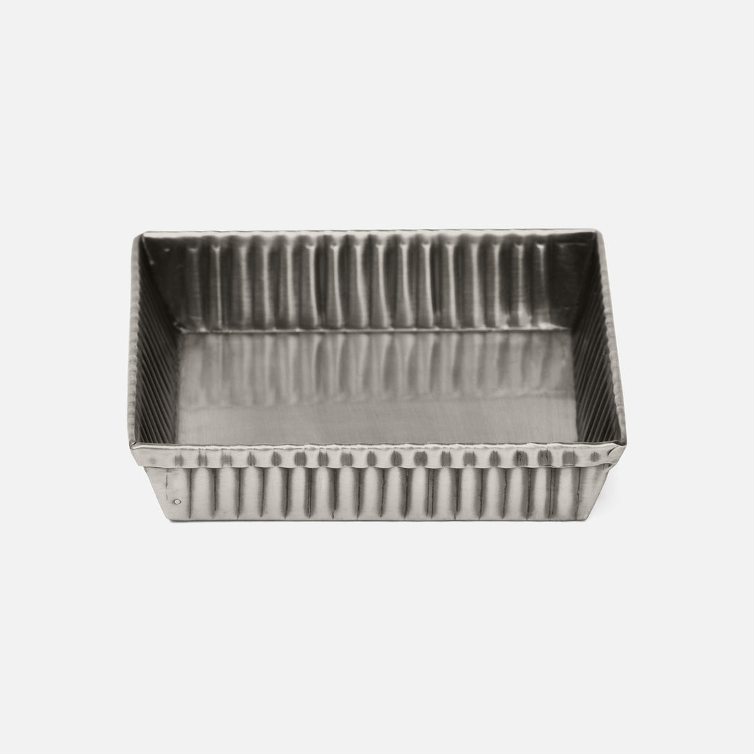 Redon, Black Nickel, Soap Dish, Square, Ribbed Metal