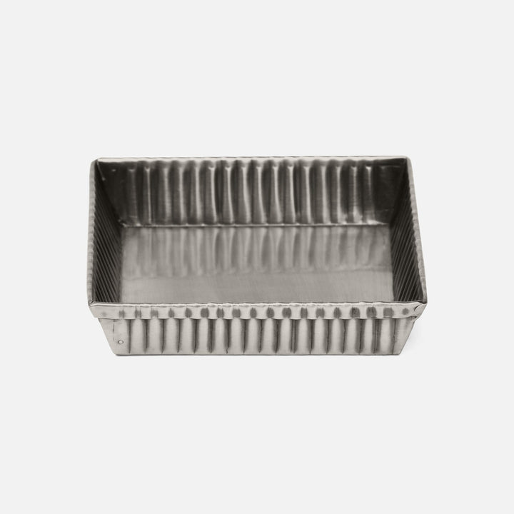 Redon, Black Nickel, Soap Dish, Square, Ribbed Metal
