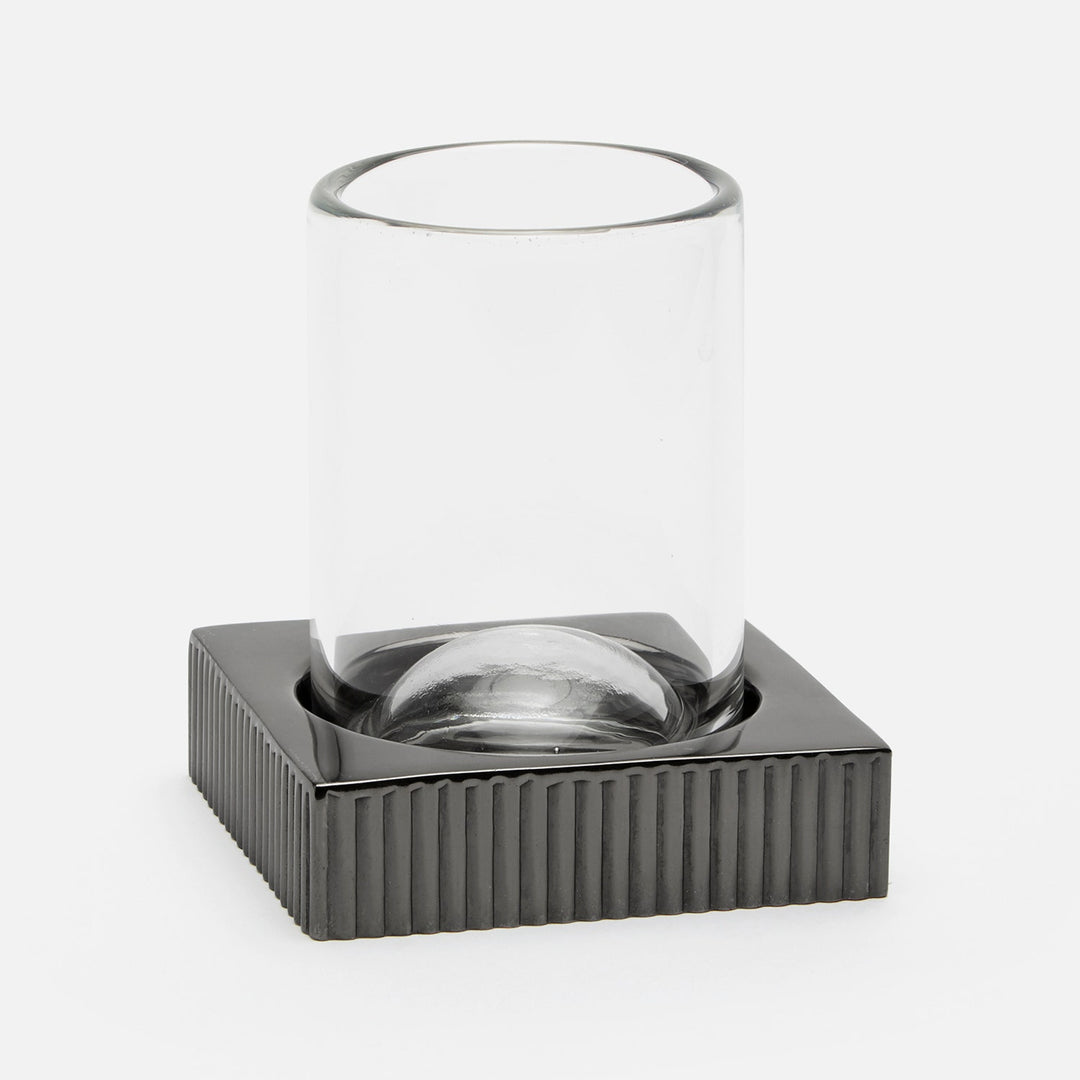 Redon, Black Nickel, Tumbler Set, Square Straight, Ribbed Metal, M/2