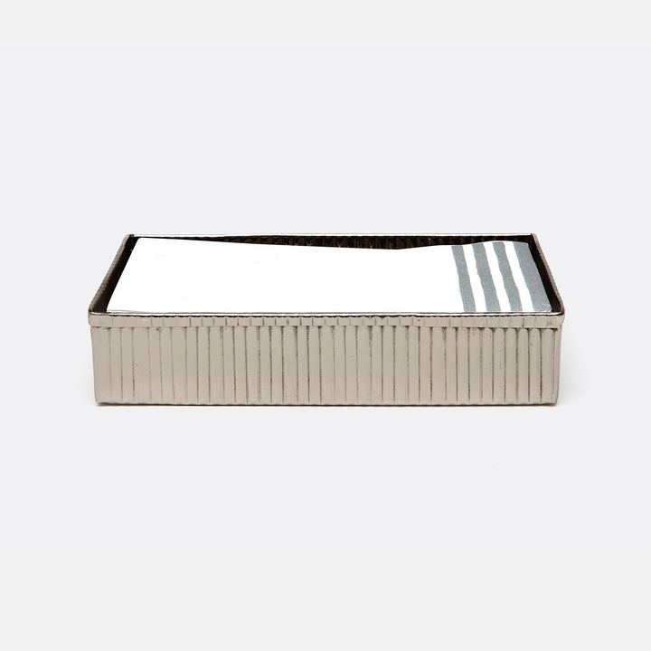 Redon, Shiny Nickel, Hand Towel Tray, Ribbed Metal, M/2