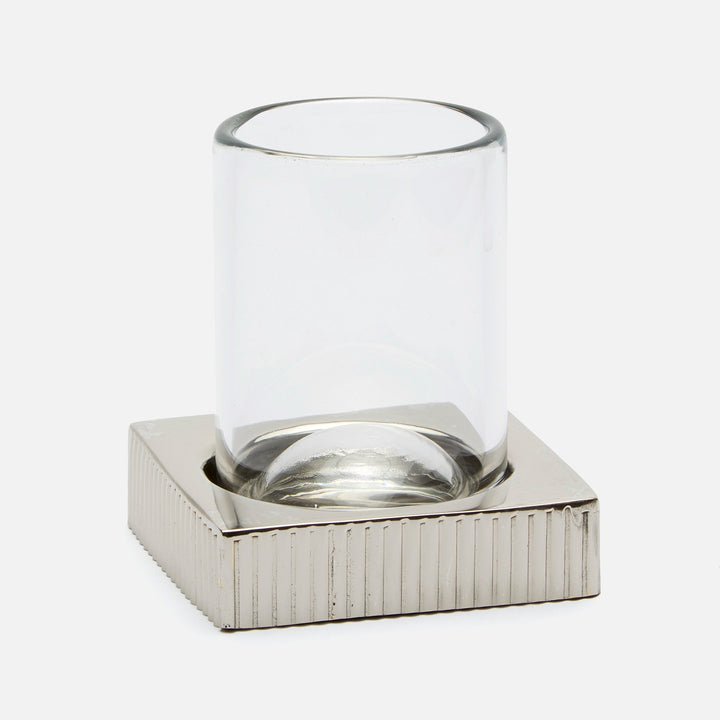 Redon, Shiny Nickel, Tumbler Set, Square Straight, Ribbed Metal, M/2