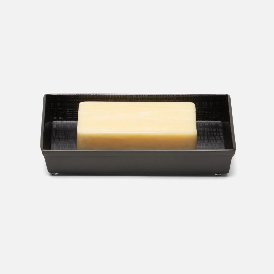 Remy, Antique Dark Nickel, Soap Dish, Rectangular Straight, Textured Stainless Steel