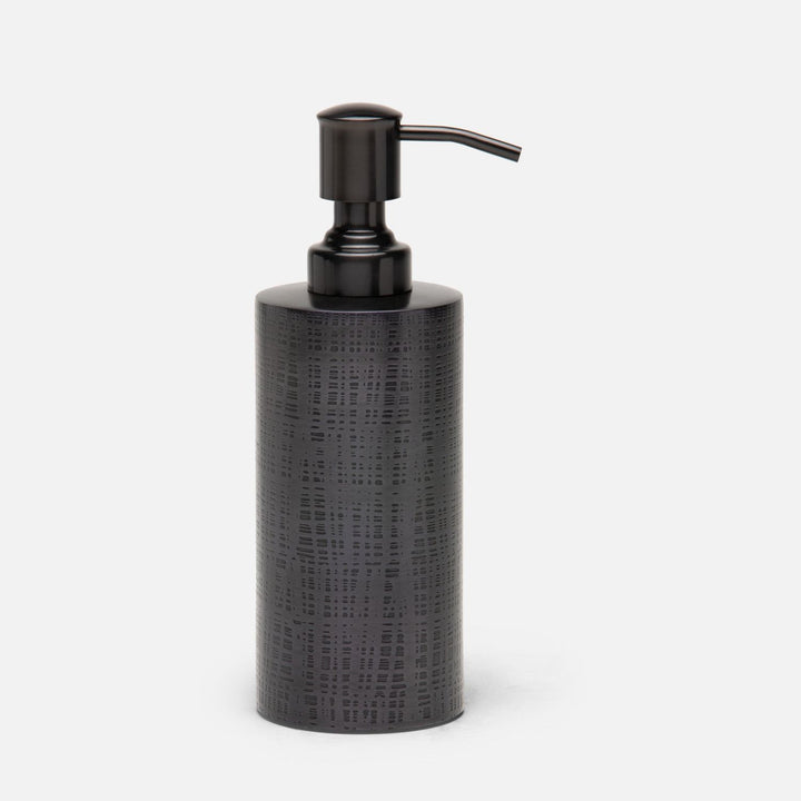 Remy, Antique Dark Nickel, Soap Pump, Round, Textured Stainless Steel