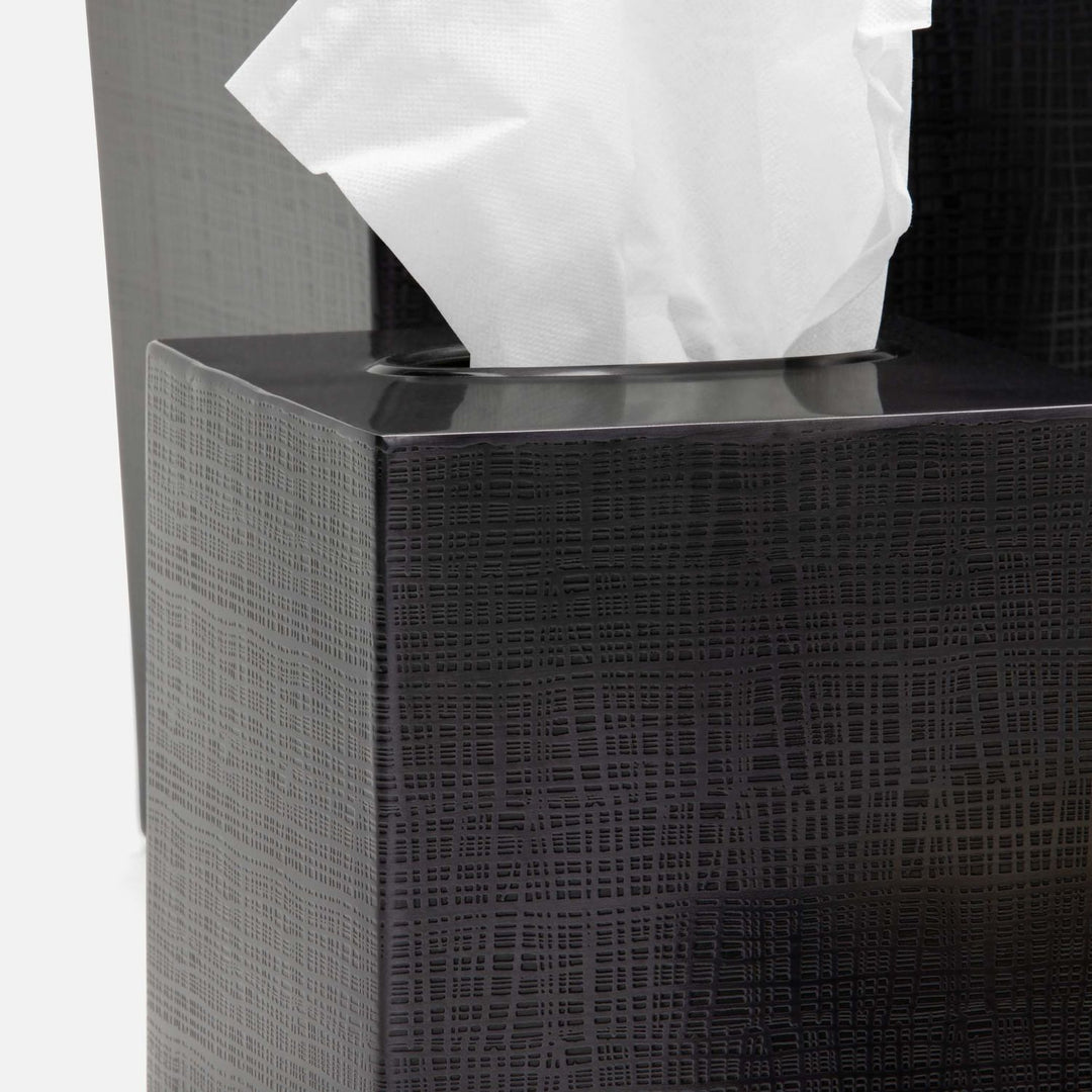 Remy, Antique Dark Nickel, Tissue Box, Square Straight, Textured Stainless Steel