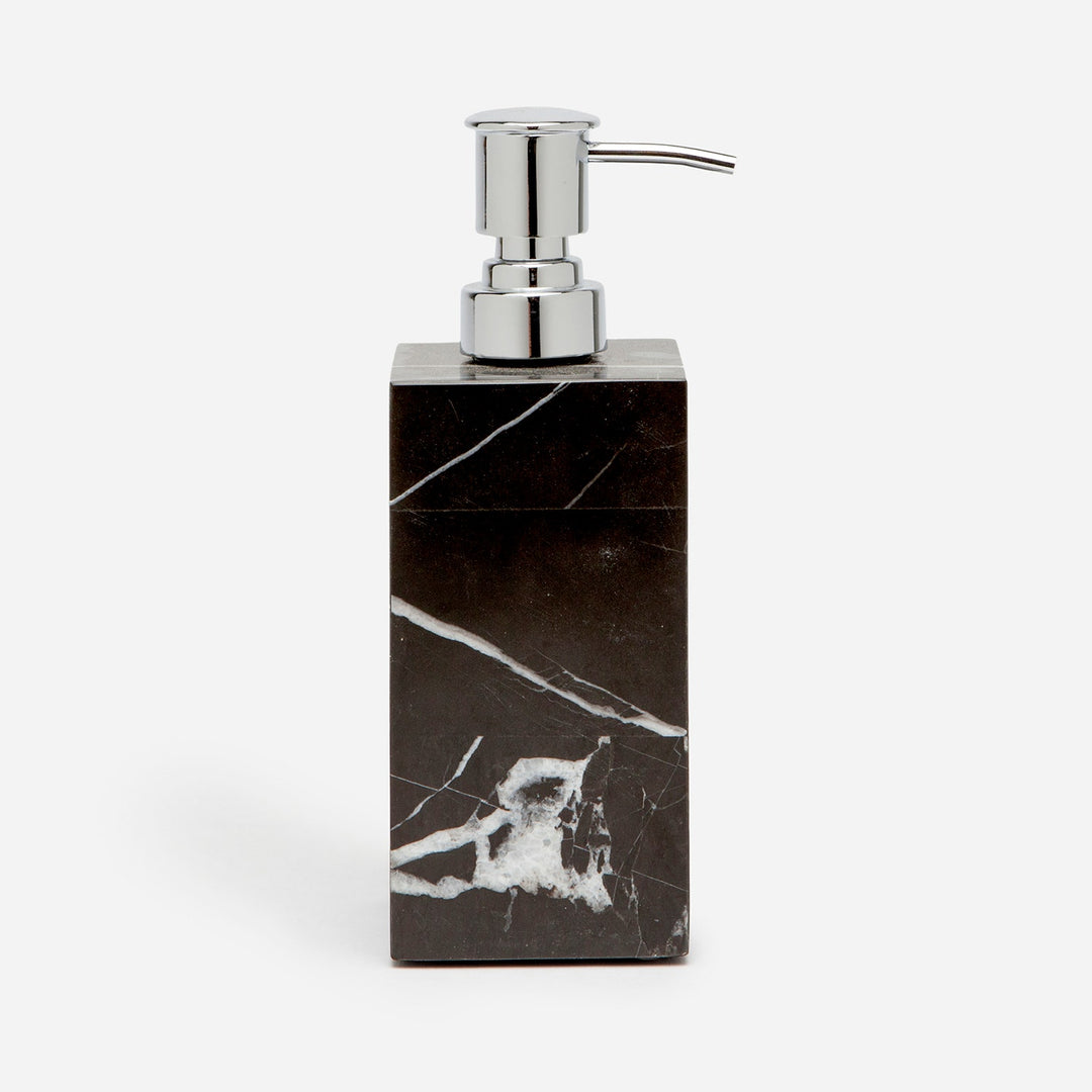 Rhodes, Nero, Soap Pump, Square Straight, Marble