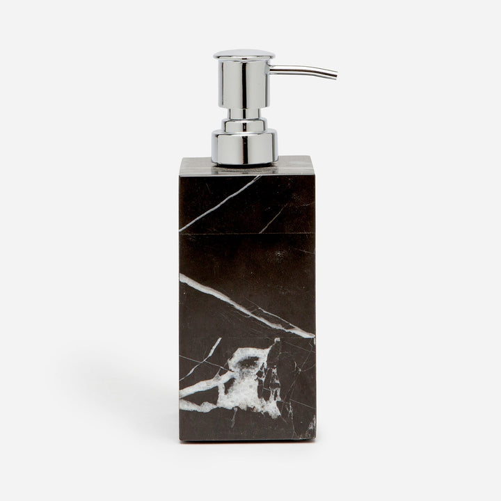 Rhodes, Nero, Soap Pump, Square Straight, Marble