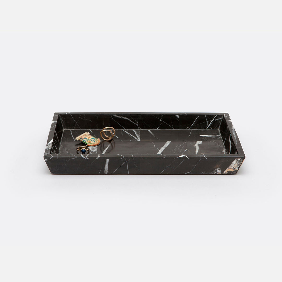 Rhodes, Nero, Med Tray, Rectangular Tapered, Marble