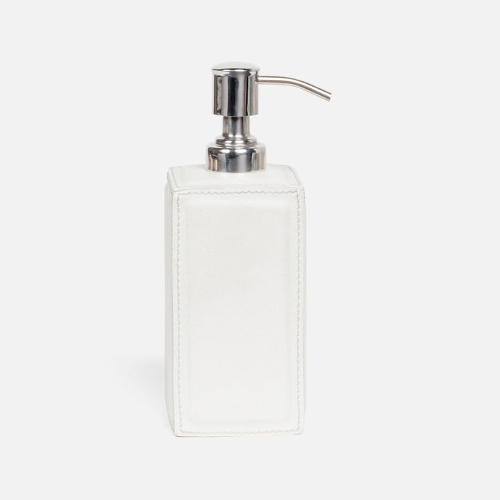 Rothwell, Bright White, Soap Pump, Square Straight, Marine Leather