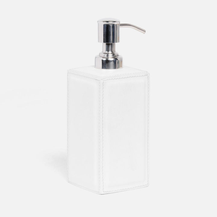Rothwell, Bright White, Soap Pump, Square Straight, Marine Leather