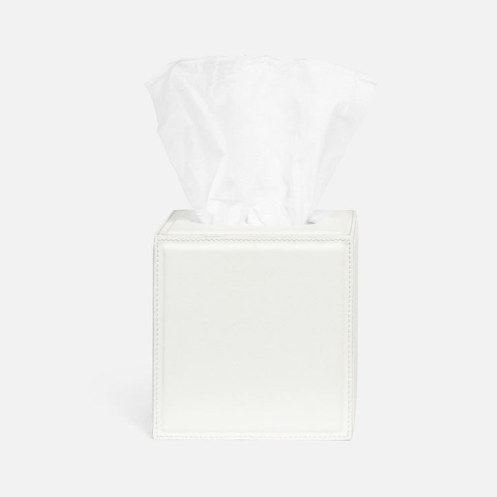 Rothwell, Bright White, Tissue Box, Square Straight, Marine Leather
