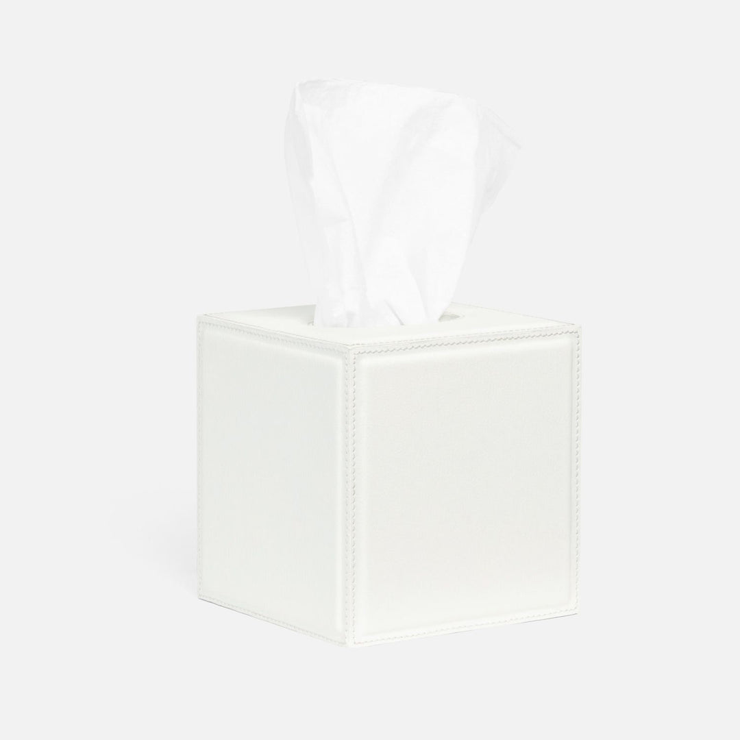 Rothwell, Bright White, Tissue Box, Square Straight, Marine Leather