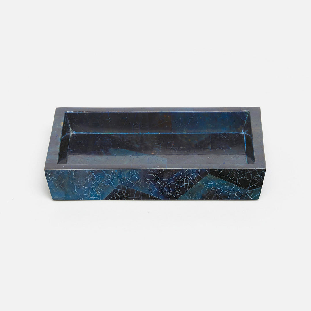 Santorini, Dark Blue, Soap Dish, Rectangular Tapered, Pen Shell