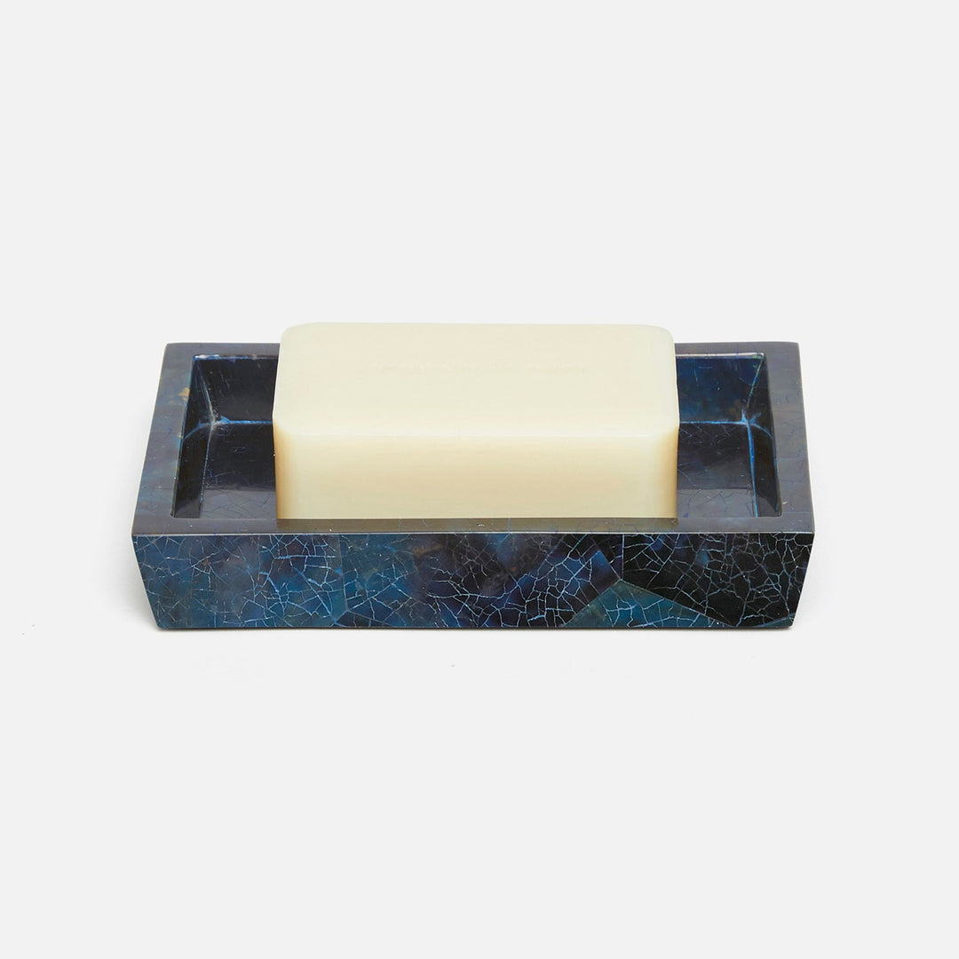 Santorini, Dark Blue, Soap Dish, Rectangular Tapered, Pen Shell