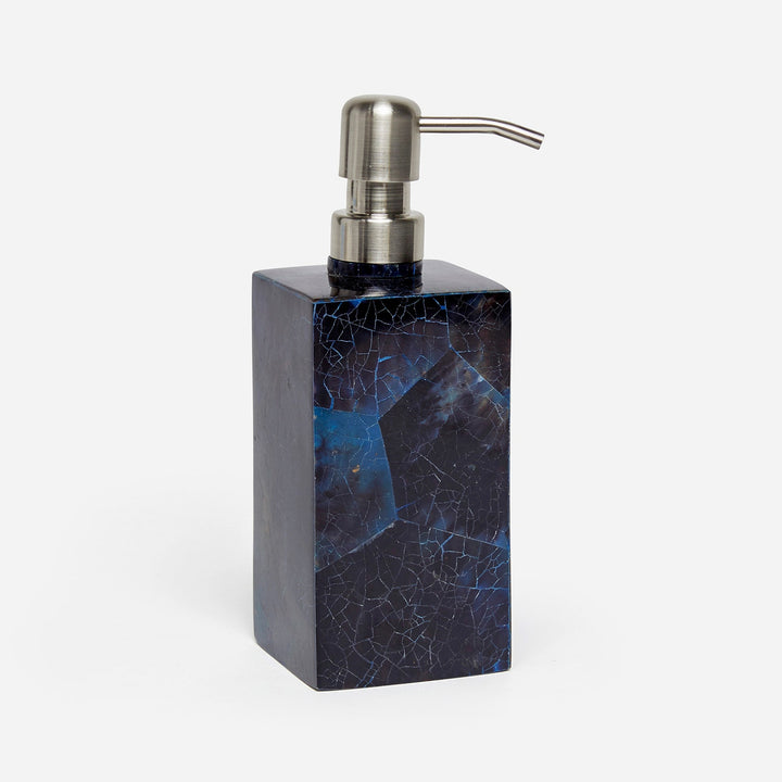 Santorini, Dark Blue, Soap Pump, Square Straight, Pen Shell
