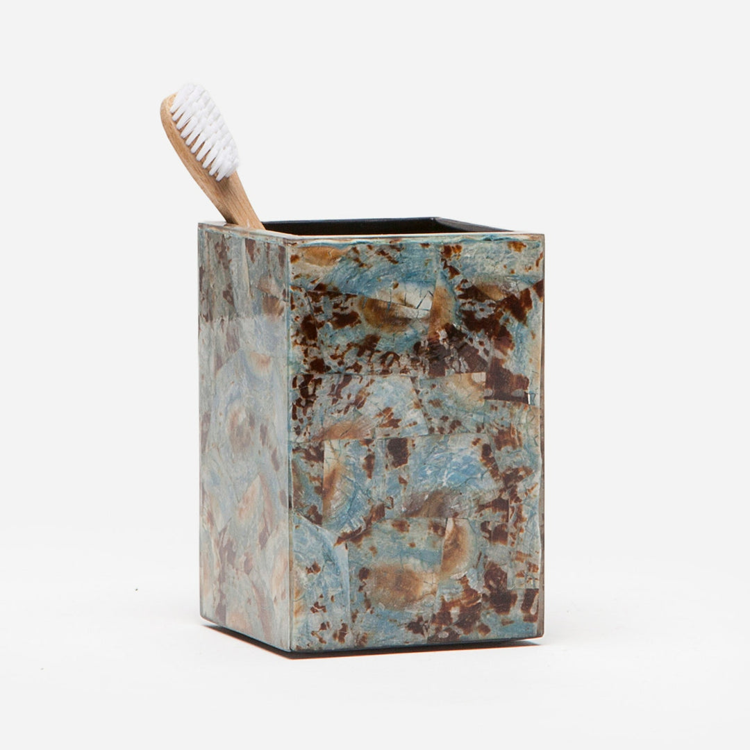 Sitges, Blue, Brush Holder, Square Straight, Limpet Shell