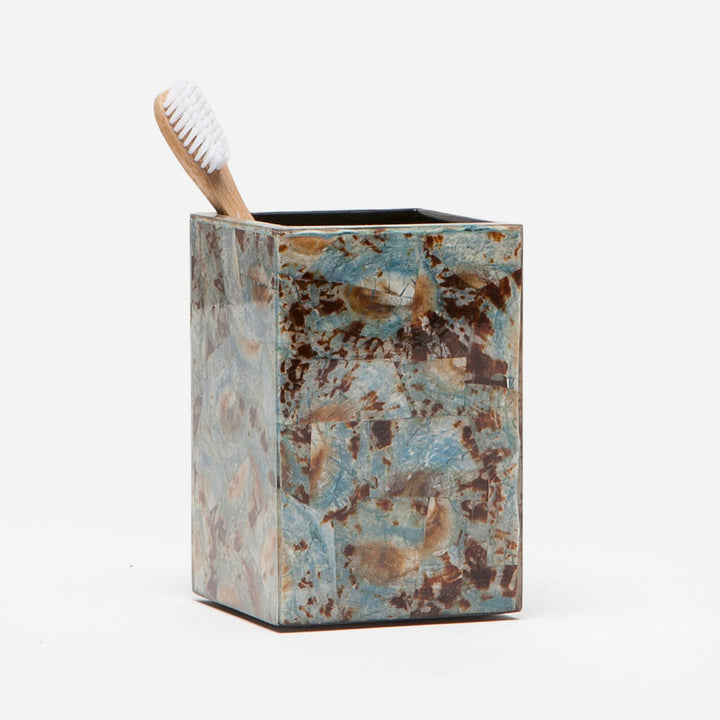 Sitges, Blue, Brush Holder, Square Straight, Limpet Shell