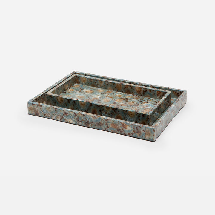 Sitges, Blue, Tray, Medium, Rectangular Straight, Limpet Shell