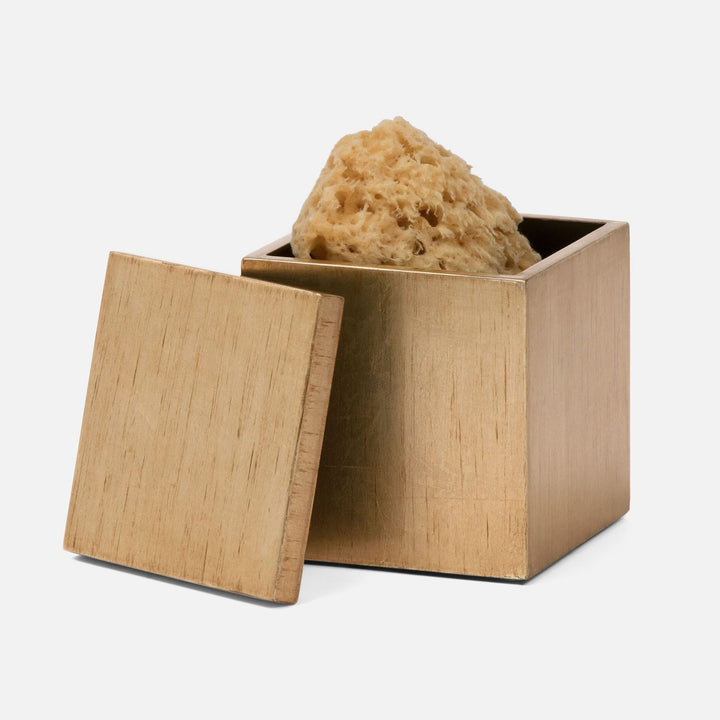 Tanlay, Antiqued Gold, Canister, Square Straight, Leaf