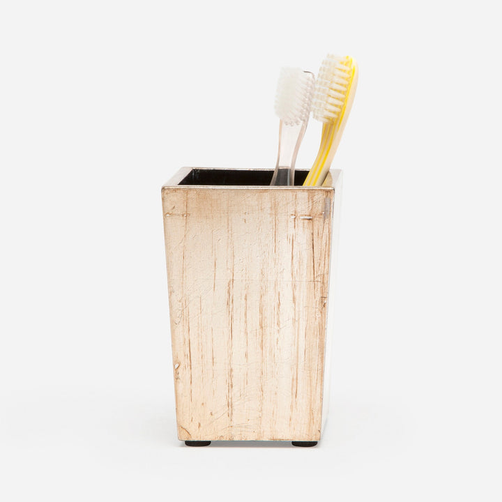 Tanlay, Lacquered Silver, Brush Holder, Square Tapered, Leaf