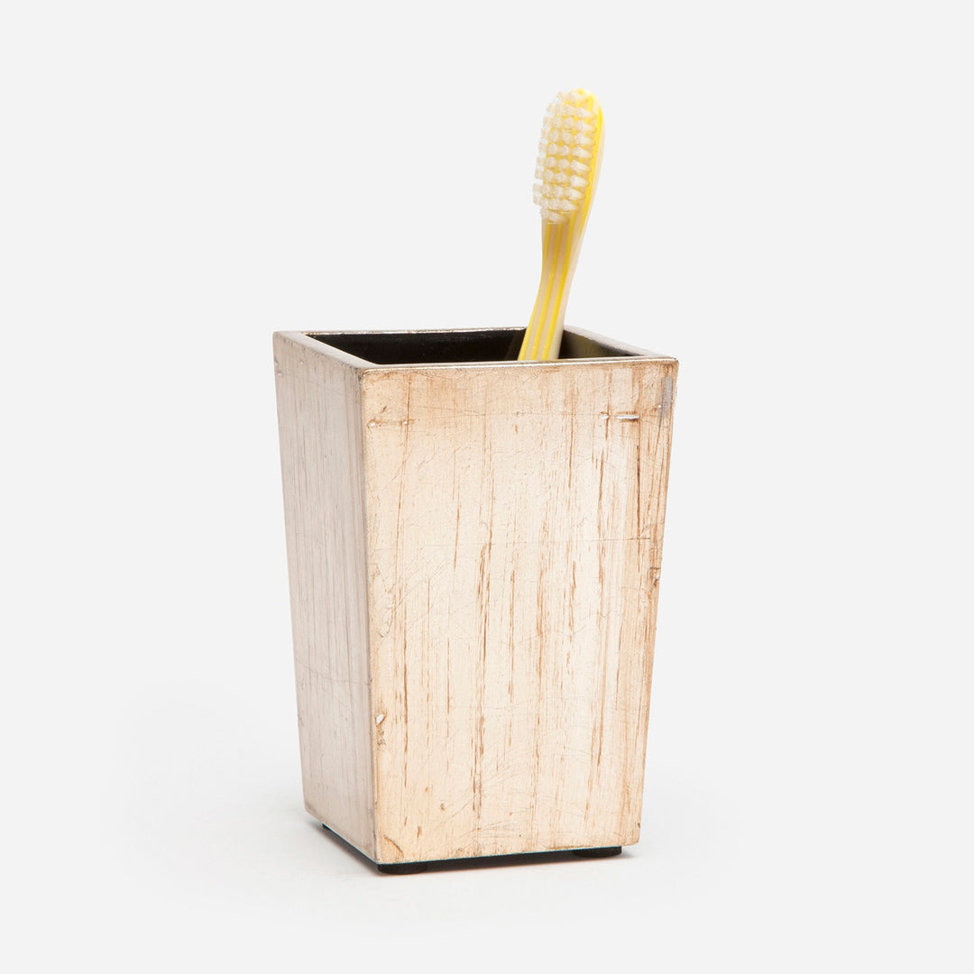 Tanlay, Lacquered Silver, Brush Holder, Square Tapered, Leaf