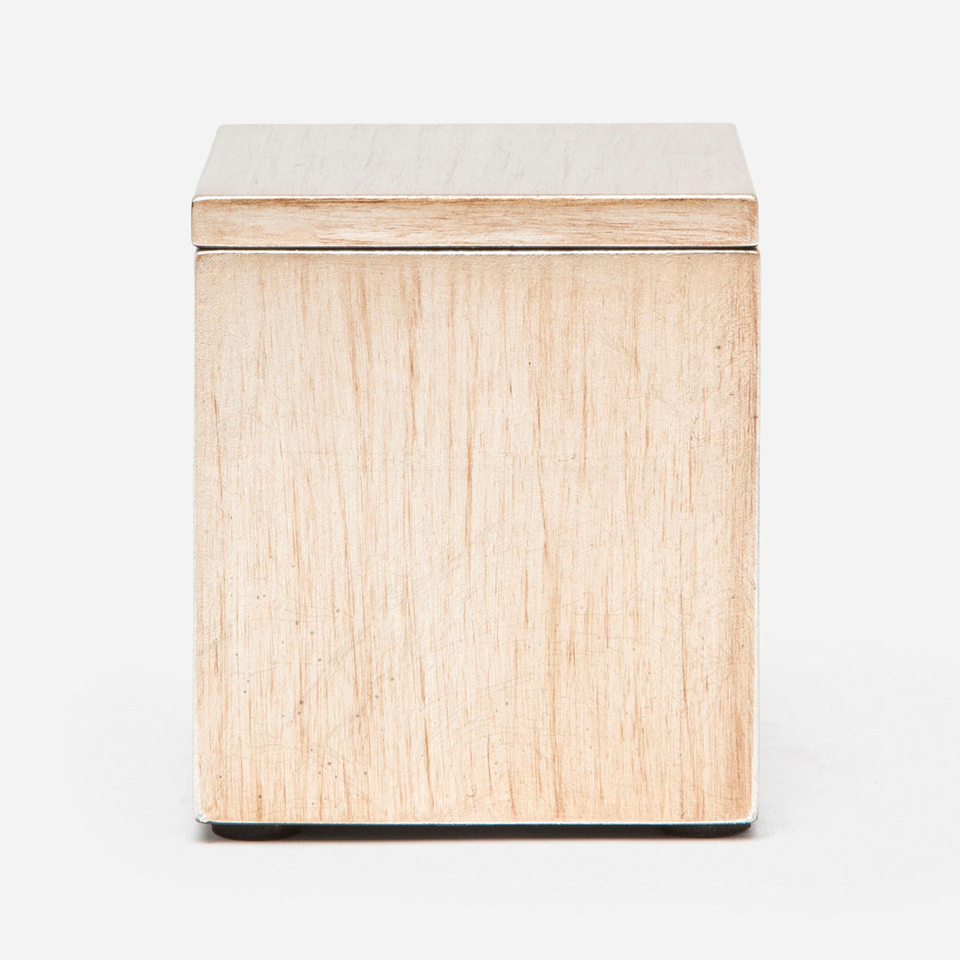 Tanlay, Lacquered Silver, Canister, Square Straight, Leaf